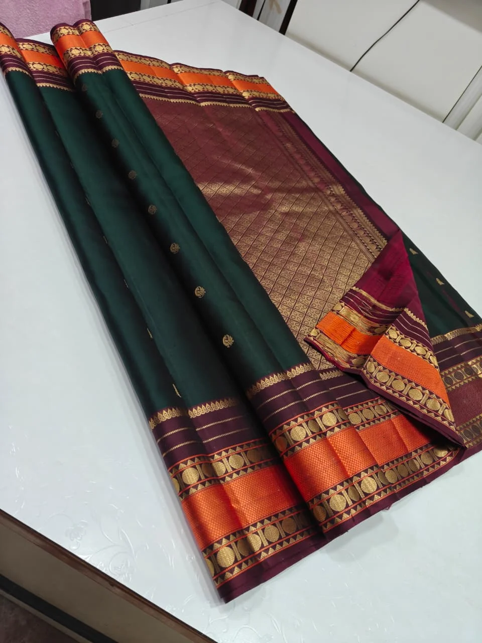 Traditional Maharashtrian Irkal Paithani Silk